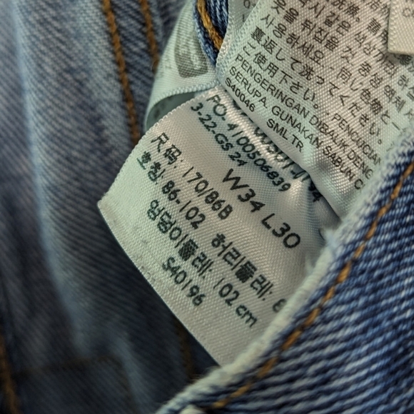 Vintage Levis Jeans Mens 34 X 30 501 XX Y2K Denim Paint Button Fly Destroyed - Picture 8 of 13